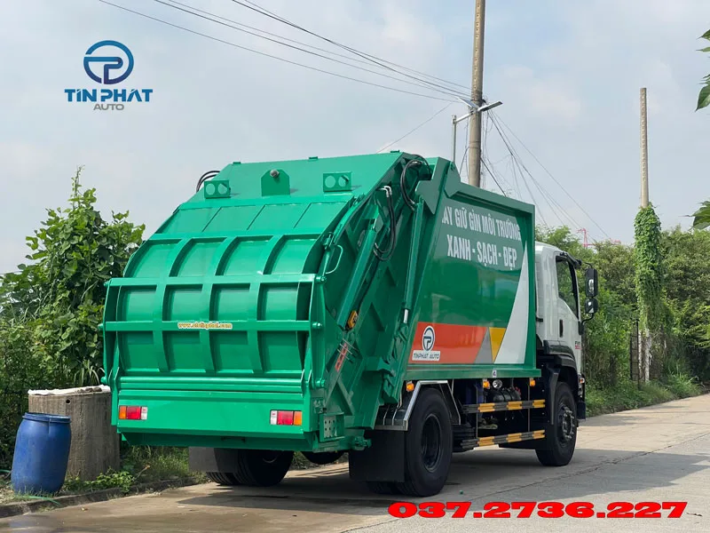 Xe Ép Rác 14 khối ISUZU FVR900 Máng Xúc
