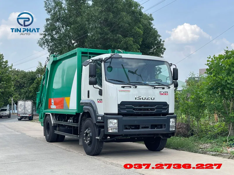 Xe Ép Rác 14 khối ISUZU FVR900 Máng Xúc